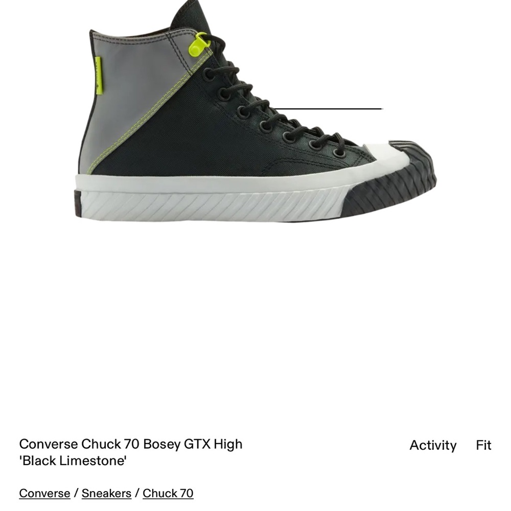 Converse Chuck 70 High-Top in Black and Gray with Lime